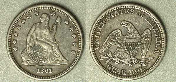 Amerikansk dollar med Lady Liberty sittende med stokk og frygisk lue