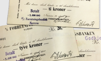 Nødpengesedler fra Namsos, utgitt under 2. verdenskrig