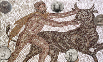 antikke mynter Herakles kretiske okse