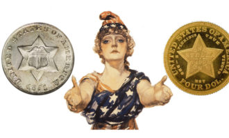 Visste du at amerikanske mynter i valørene 2,5, 3 og 4 dollar er blitt preget? Og hva har frimerker med det hele å gjøre?