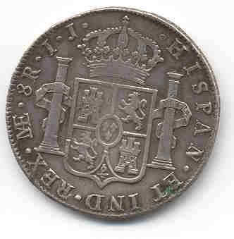 Handelsmynter av rang: 8 reales fra 1799