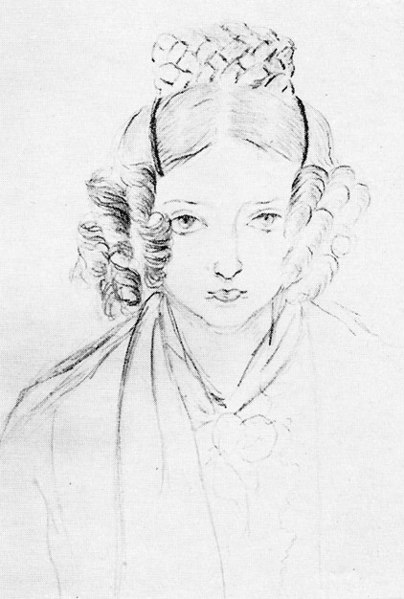 Dronning Victorias selvportrett fra 1835, to år før kroningen