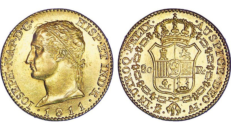 utenlandske napoleon d'or og andre gullmynter knyttet til Napoleon